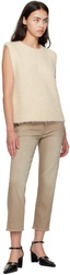 R13 Beige Deep Armhole Vest