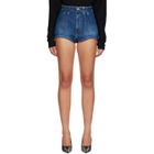 Mugler Blue Washed Denim Tailored Shorts