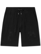 NN07 - Jerry Straight-Leg Linen-Gauze Drawstring Shorts - Black