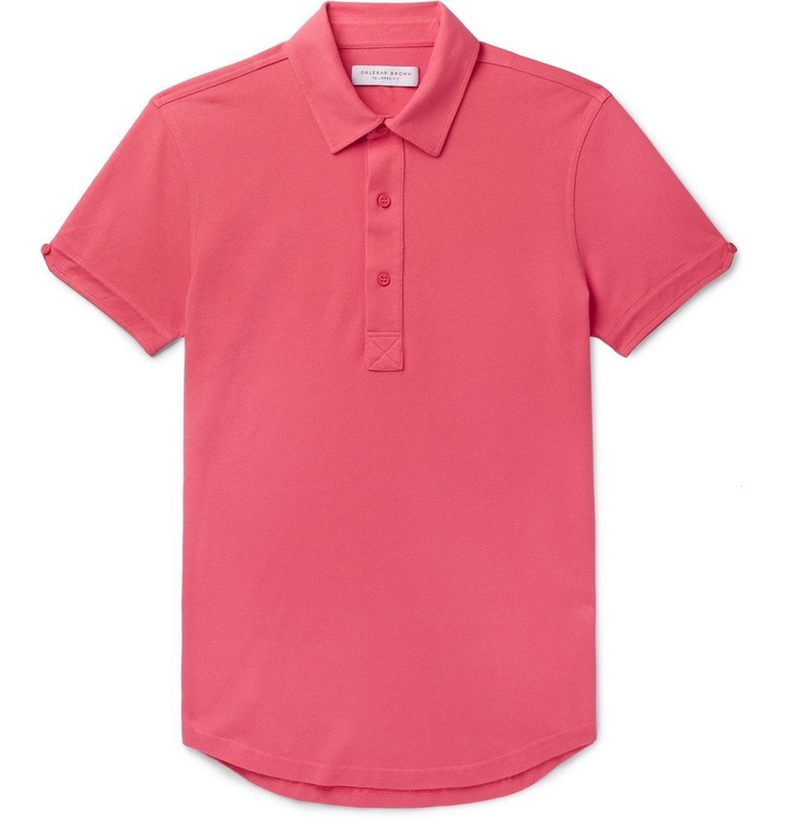 Photo: Orlebar Brown - Sebastian Slim-Fit Cotton-Piqué Polo Shirt - Pink