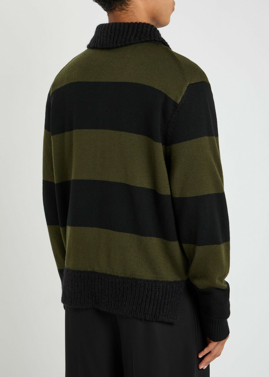 Simone Rocha Striped Wool Cardigan Multicoloured 1