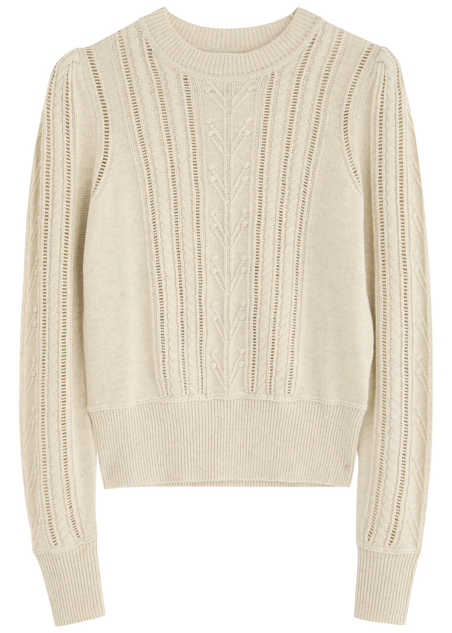 Isabel Marant Etoile White Garner Half-Zip Sweater Isabel
