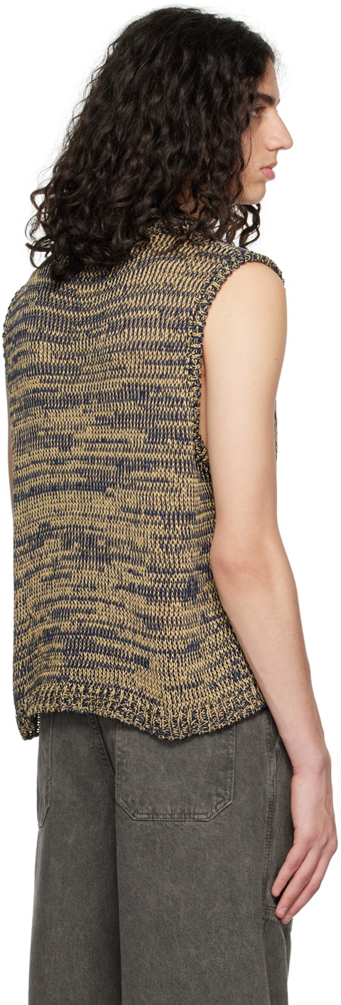 Serapis Navy & Beige V-Neck Vest