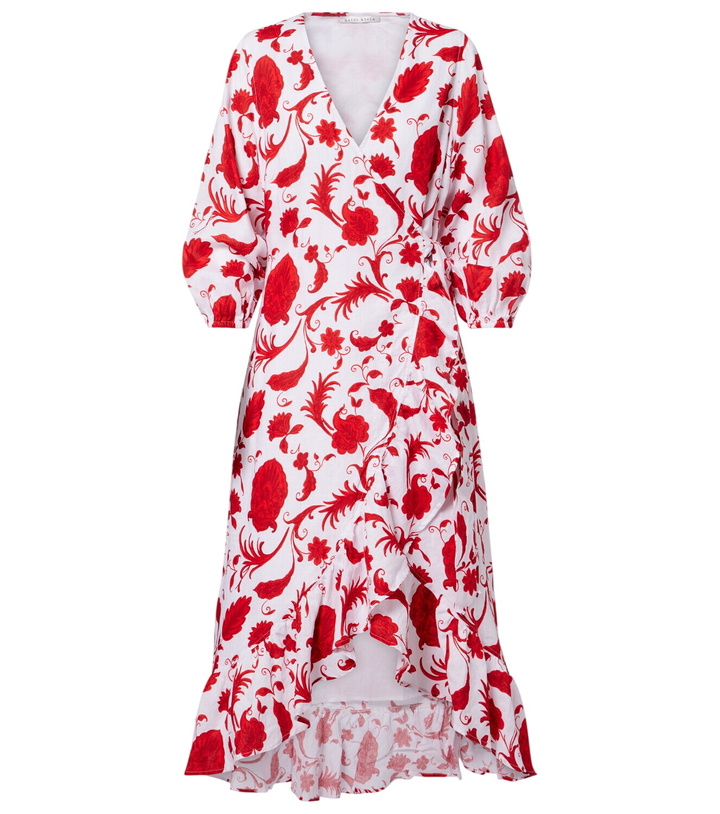 Photo: Heidi Klein Evia floral ruffled linen wrap dress
