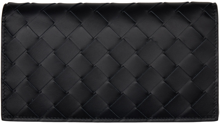 Photo: Bottega Veneta Black Slim Long Wallet