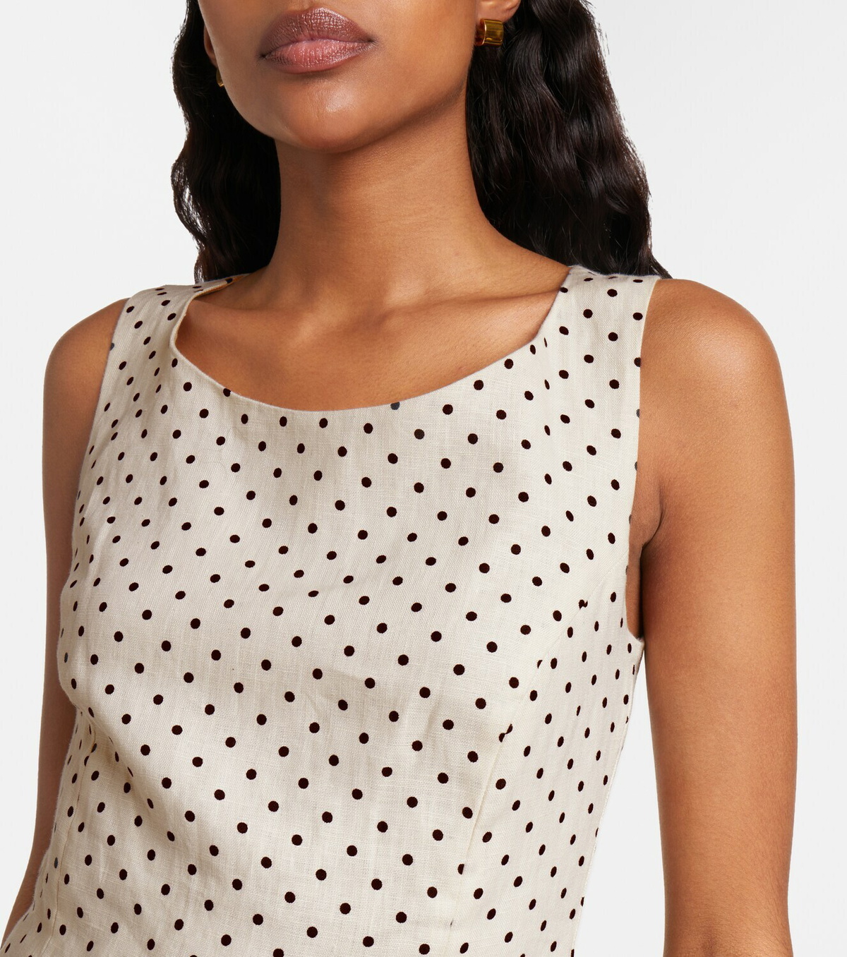 Faithfull Iria polka-dot linen top