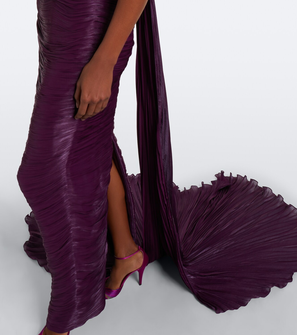 Marmar Halim Pleated off-shoulder bustier gown