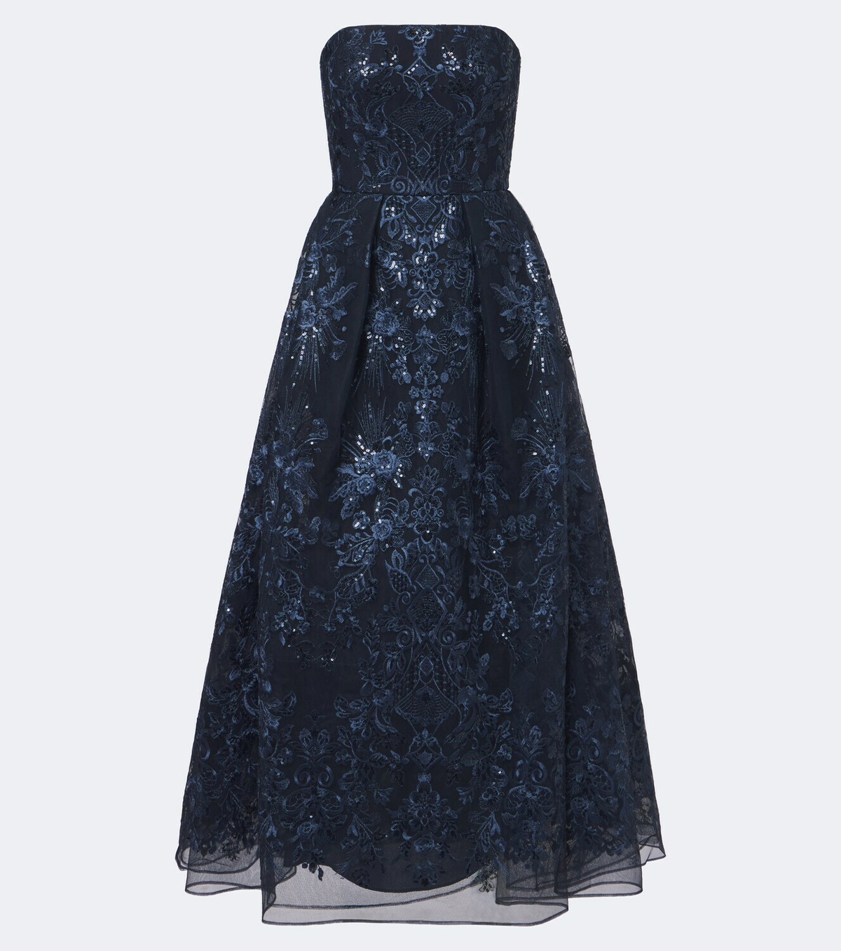Elie Saab Sequined lace bustier gown