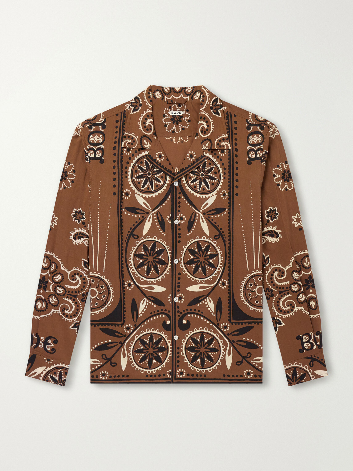 BODE - Bandana Printed Cotton Shirt - Brown