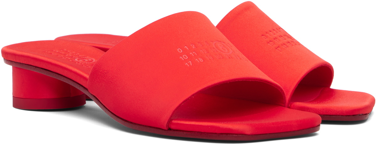 MM6 Maison Margiela Red Anatomic Numeric Heeled Sandals