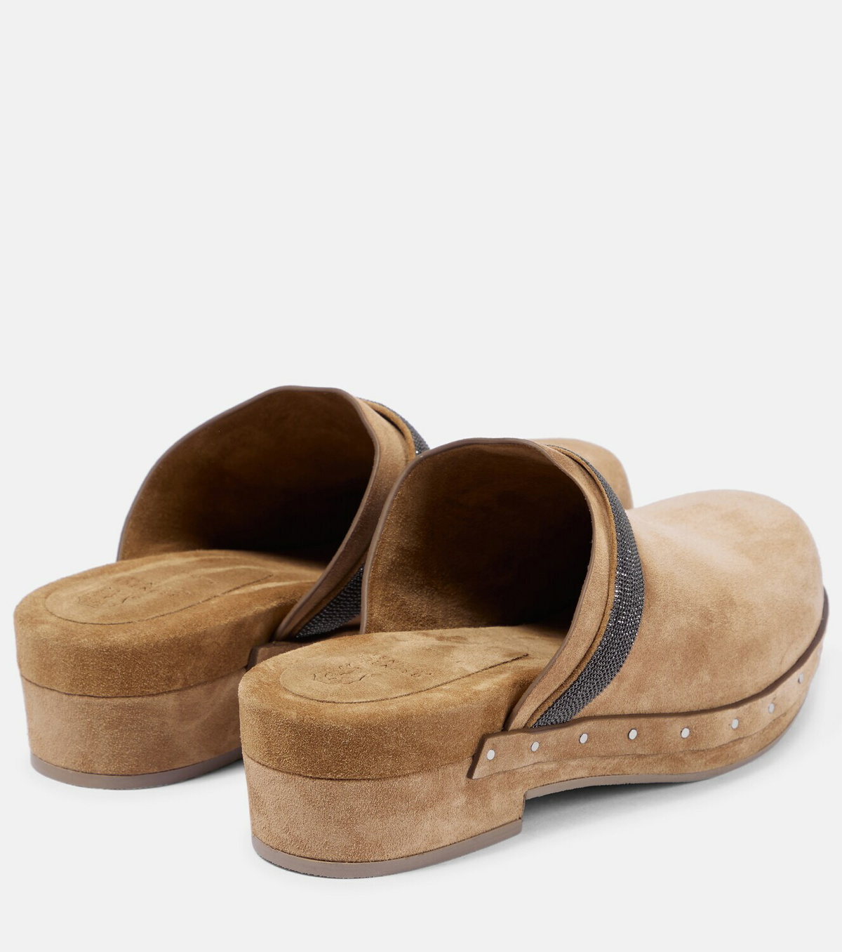 Brunello Cucinelli - Monili-embellished suede clogs Brunello