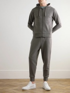 Kingsman - Logo-Embroidered Cotton and Cashmere-Blend Jersey Zip-Up Hoodie - Brown
