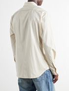 Husbands - Striped Cotton and Lyocell-Blend Poplin Shirt - Neutrals
