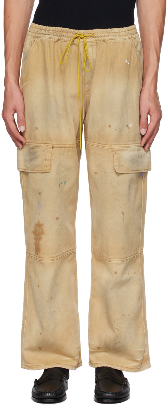 Mid-rise cotton cargo pants in beige - Acne Studios