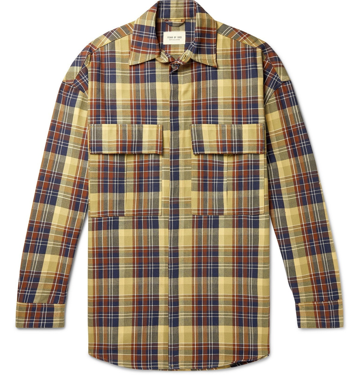 ジャケット・アウター FEAR OF GOD OVERSIZED CHECK SHIRT JACKET Fear of God Beige Oversized Check Shirt Jacket Fear Of God