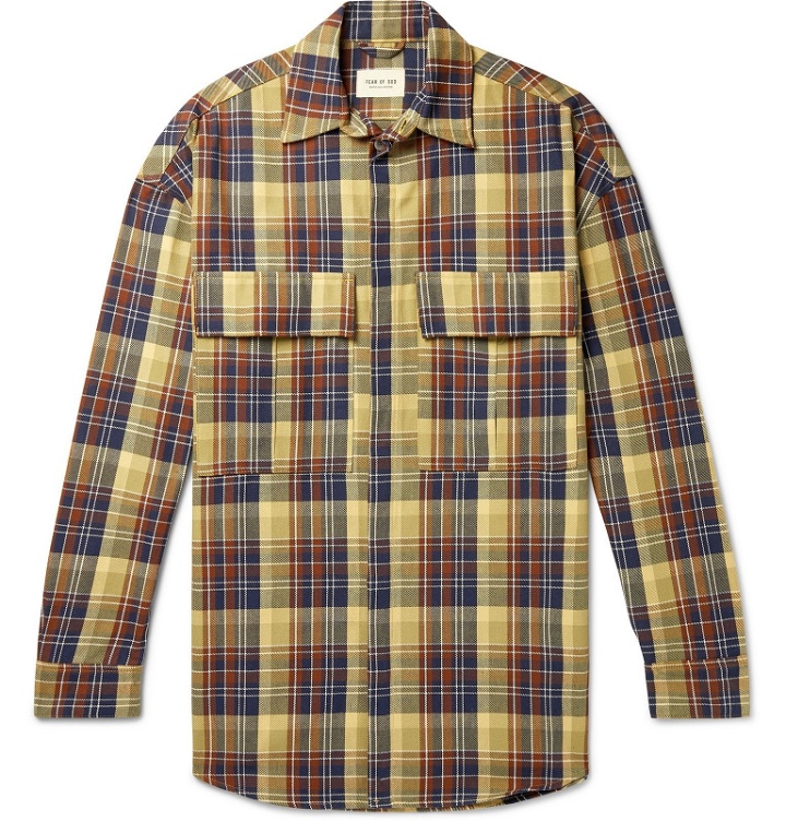 Photo: Fear of God - Oversized Checked Cotton-Twill PrimaLoft Shirt Jacket - Yellow