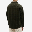A.P.C. Men's Basile Check Corduroy Overshirt in Dark Green