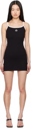 Marine Serre Black Moon Logo Jersey Minidress