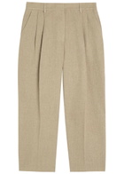 Toteme Pleated Tapered-leg Linen Trousers Beige