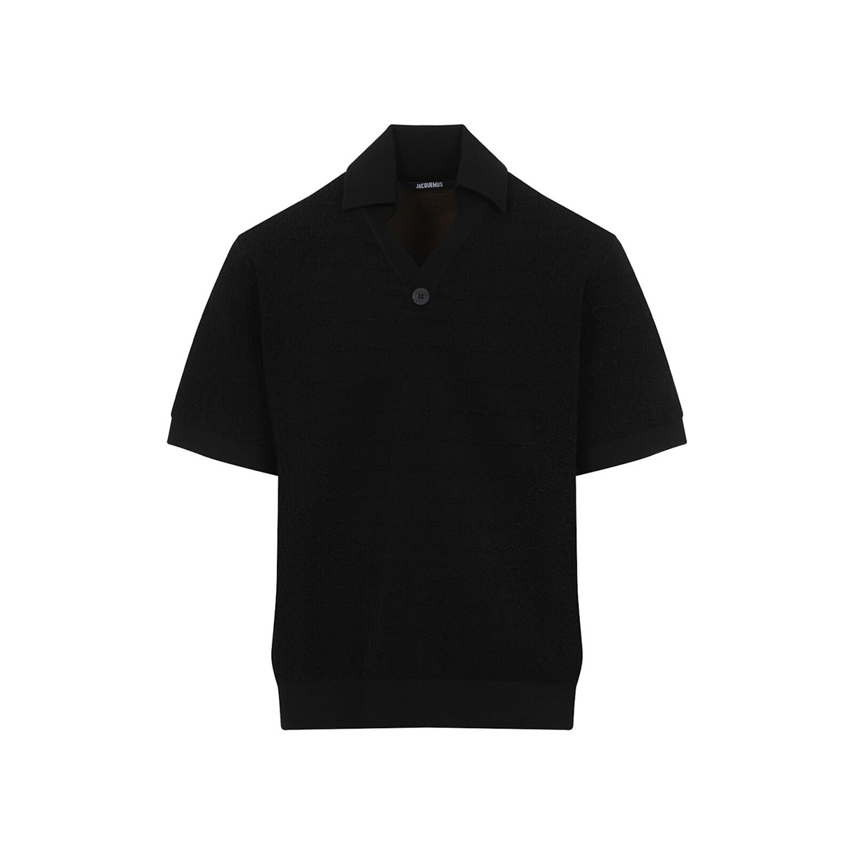 JACQUEMUS ブラック Le polo maille ニットポロXS JACQUEMUS ブラック Le polo maille ニットポロXS JACQUEMUS ブラック