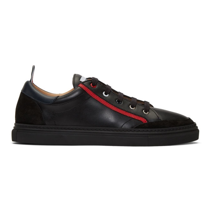 Photo: Thom Browne Black Leather Cupsole Sneakers