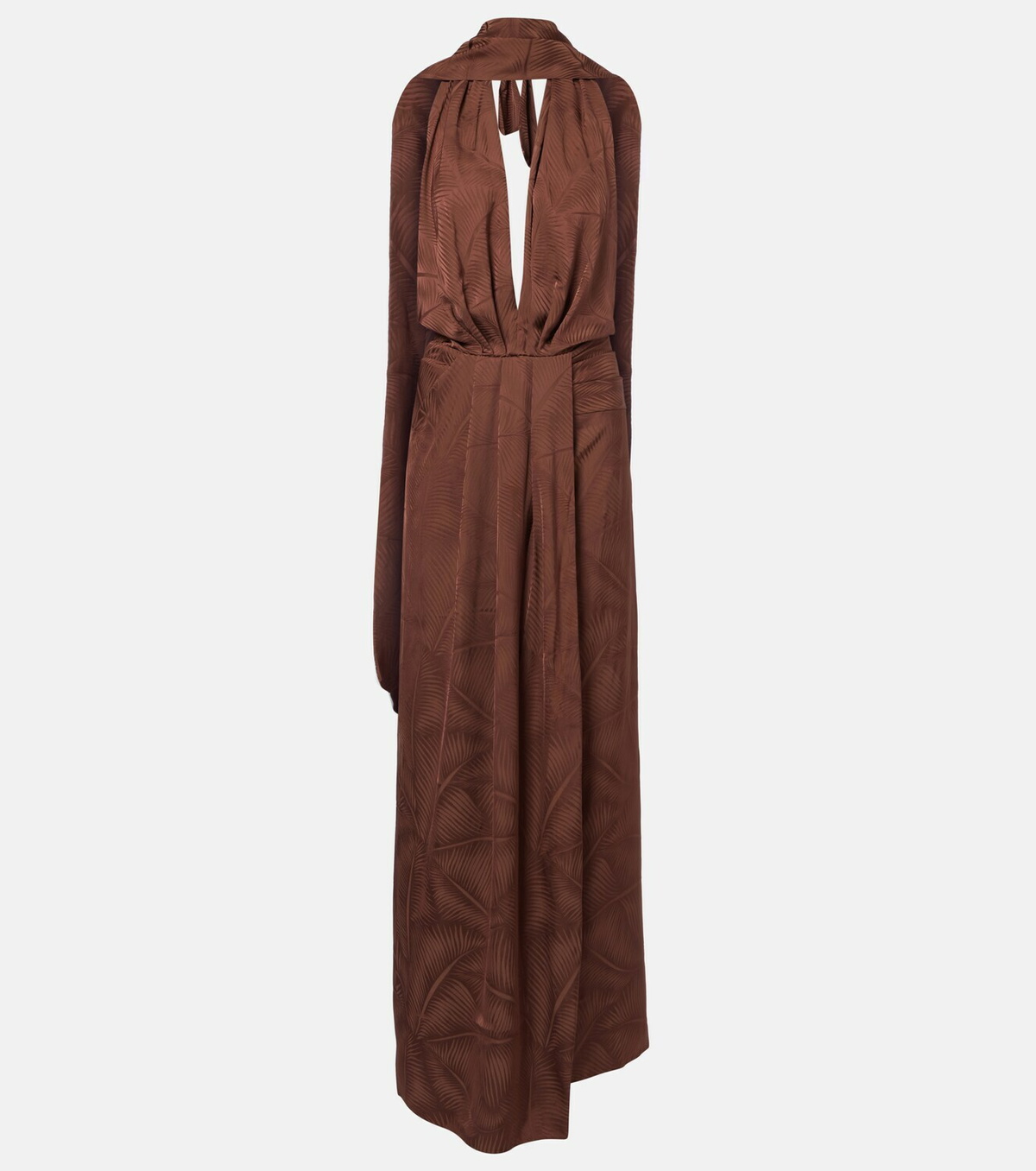 Johanna Ortiz Halterneck jacquard maxi dress