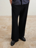SAINT LAURENT - Collapsible-Heel Logo-Embellished Eel Loafers Loafers - Black