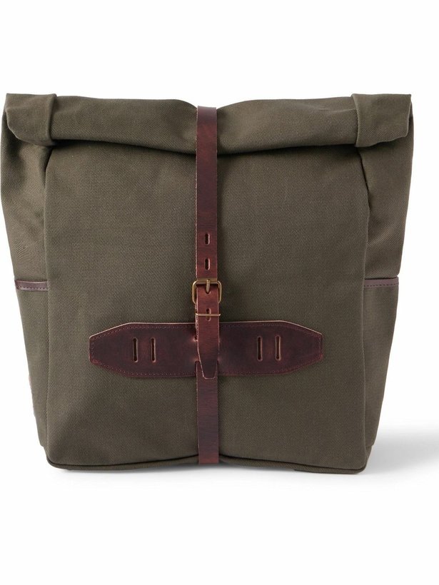 Photo: Bleu de Chauffe - Jamy Leather-Trimmed Canvas Backpack