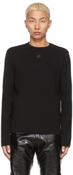 Courrèges Black Press Crewneck Sweater