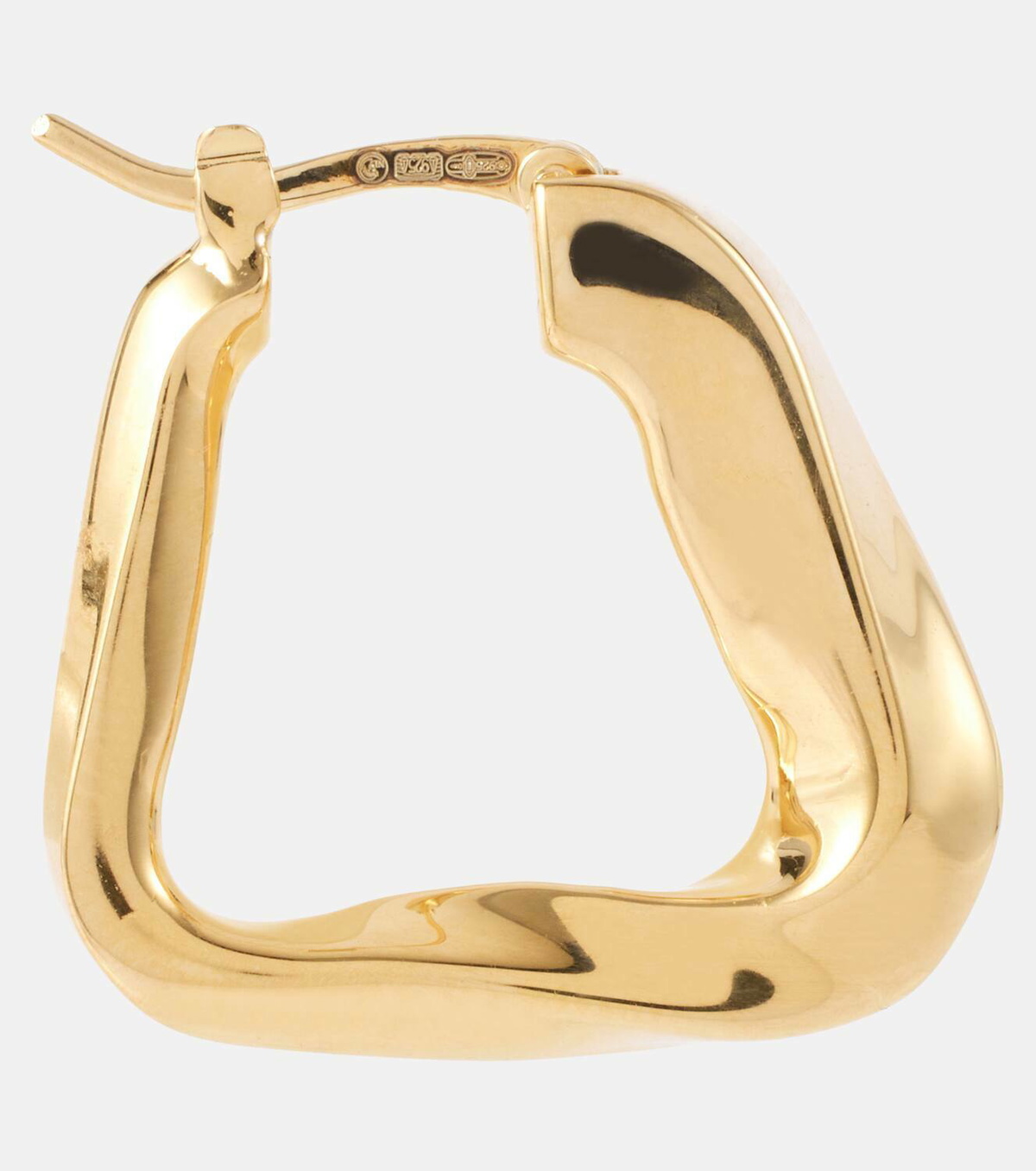 Bottega Veneta Twist Triangle 18kt gold-plated silver hoop earrings