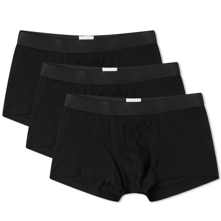 Photo: Sunspel Men's Cotton Trunks - 3-Pack in Black