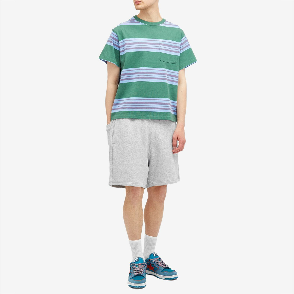 A Bathing Ape Men's One Point Sweat Short in Grey