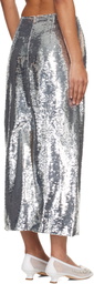 Simone Rocha Silver Column Pencil Midi Skirt