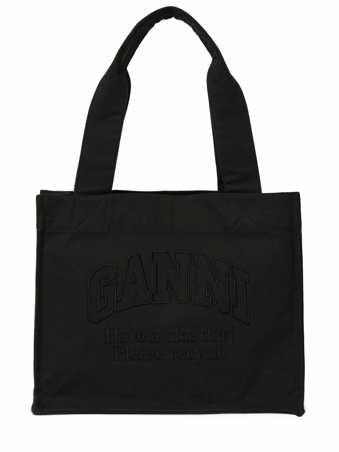 GANNI - Large Easy Recycled Cotton Tote Bag GANNI