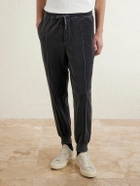 TOM FORD - Tapered Cotton-Blend Velour Sweatpants - Gray