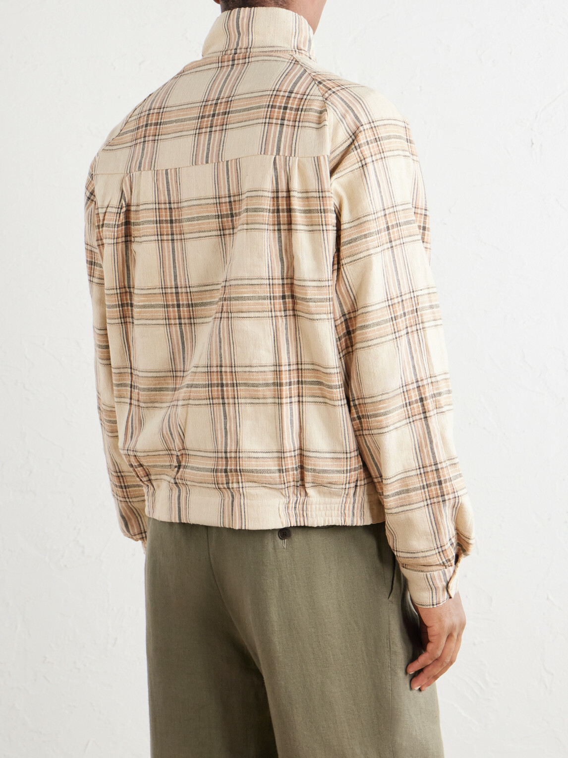 Kardo - Stanley Embroidered Checked Cotton Bomber Jacket - Neutrals