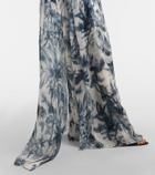 Oscar de la Renta Caped silk gown