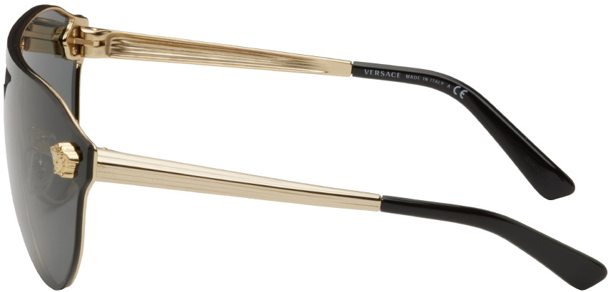 Black and gold rounded Versace sunglasses Versace VE2264 Sunglasses | LensCrafters main image 3