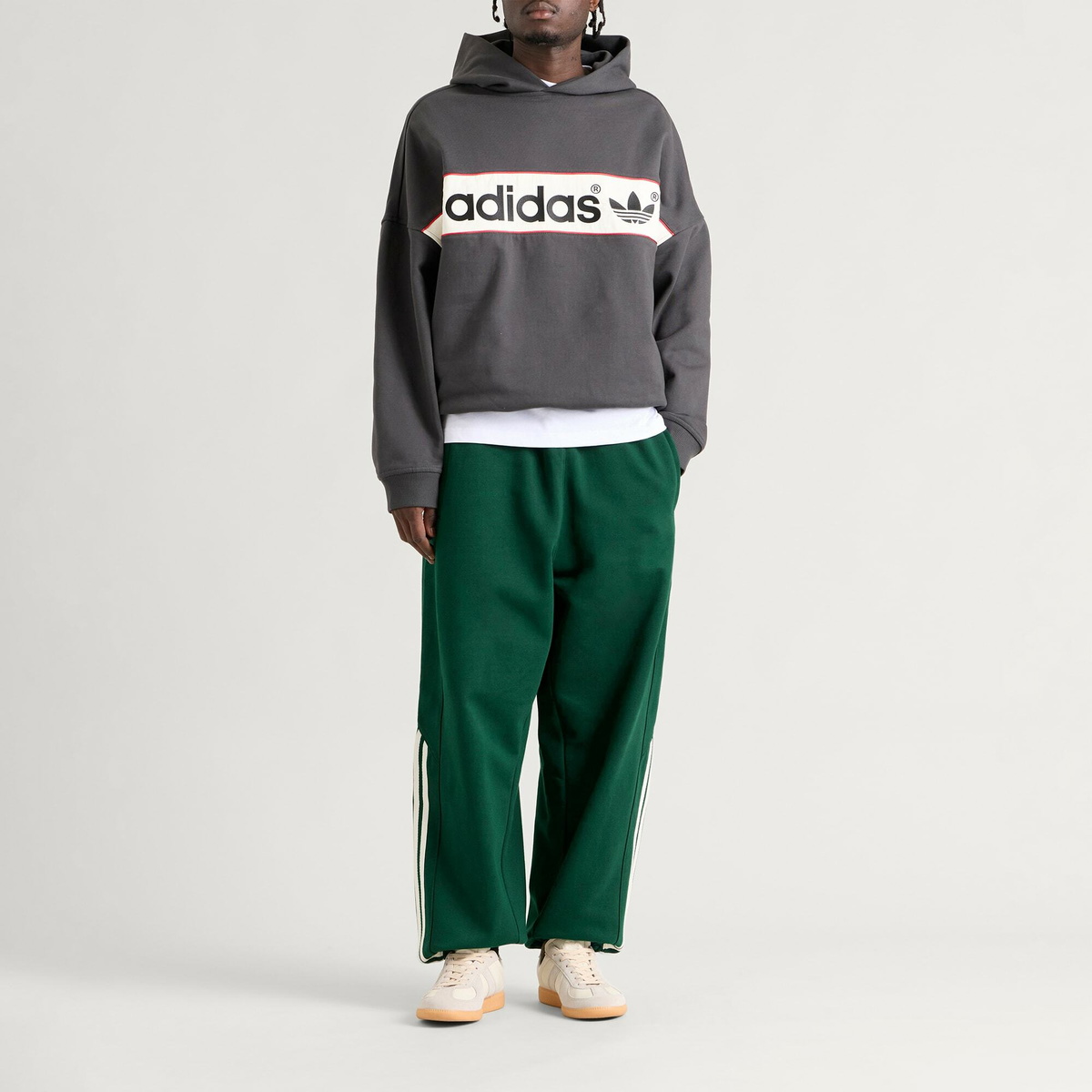 Adidas Men's Block Sweatpant in Dark Green