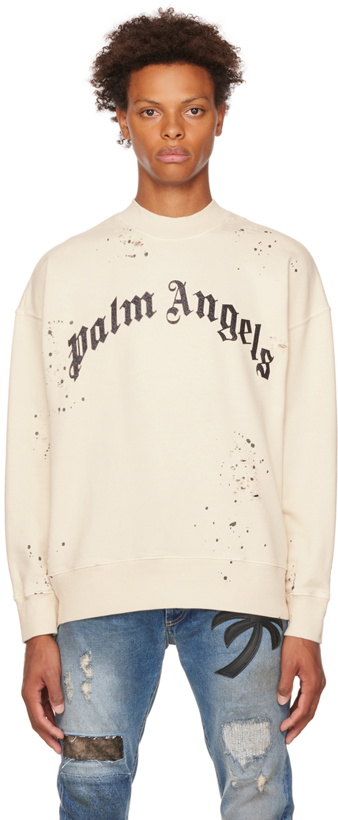 Photo: Palm Angels Off-White Glittered Sweatshirt