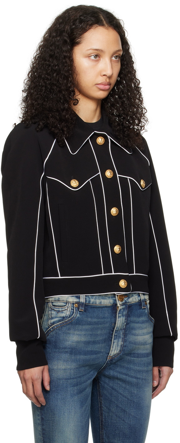 Balmain Black Piping Jacket
