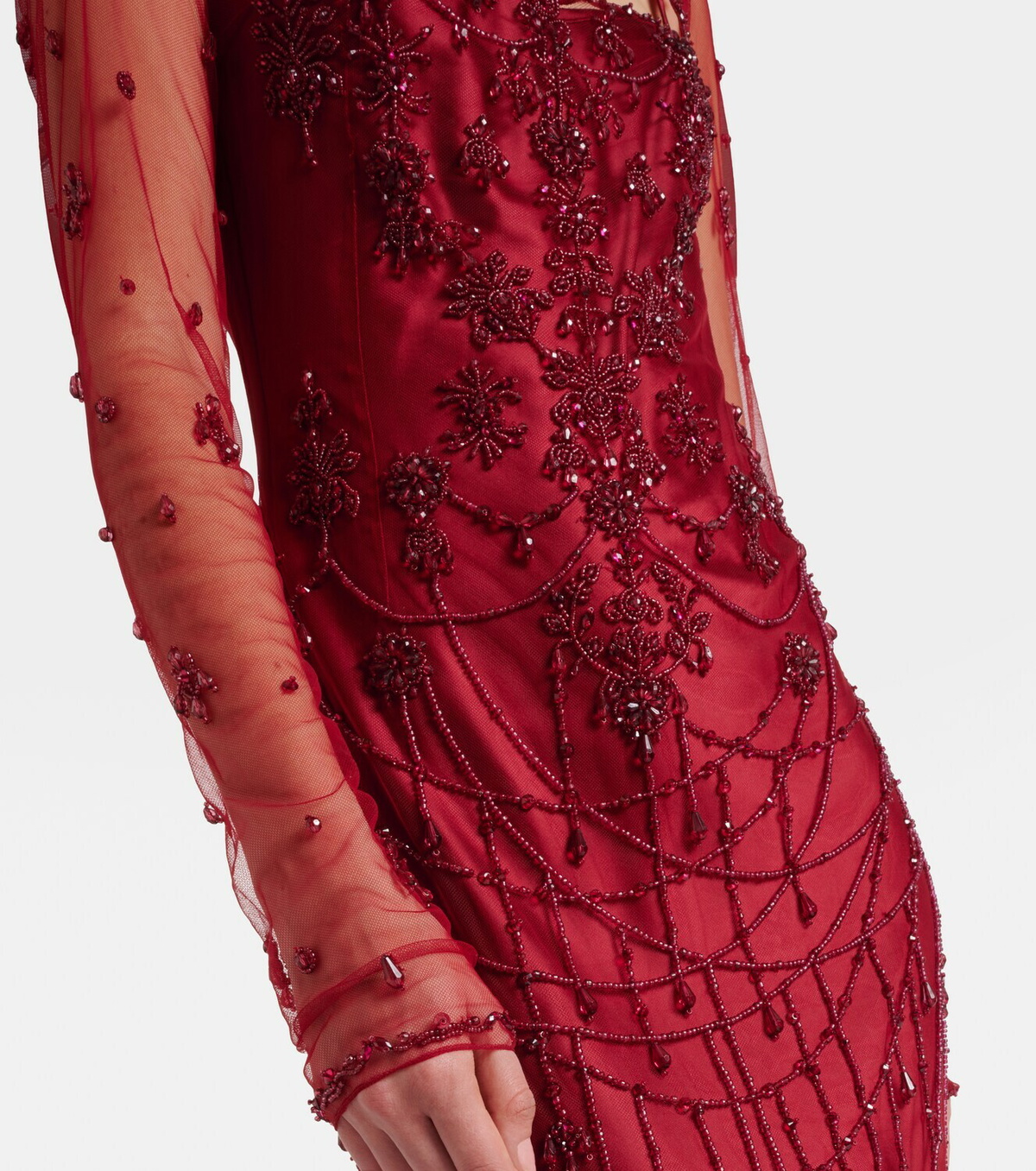 Clio Peppiatt Chandelier embellished tulle gown