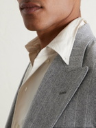 Kaptain Sunshine - Double-Breasted Pinstriped Wool Suit Jacket - Gray