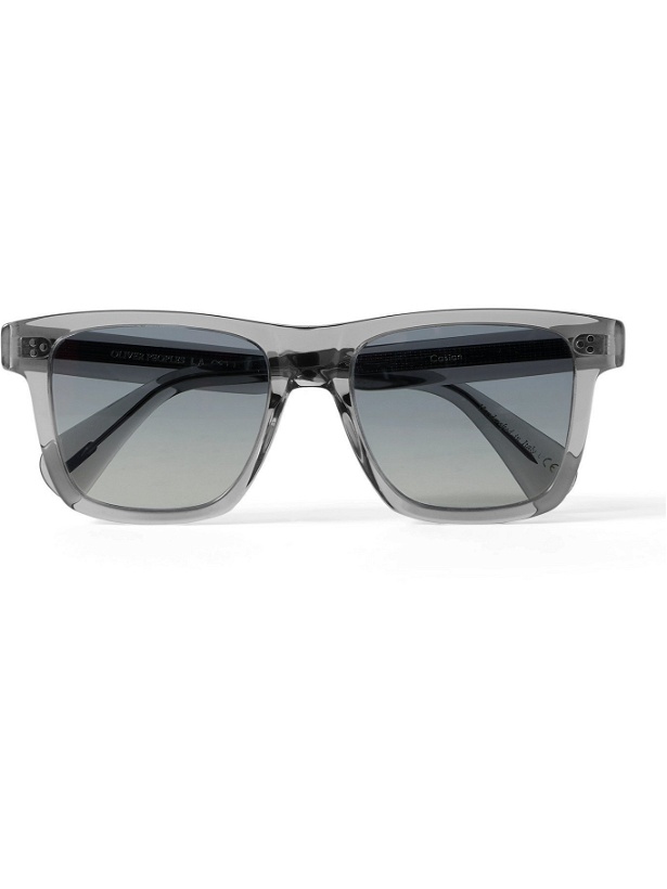 Photo: OLIVER PEOPLES - Casian Square-Frame Acetate Sunglasses - Gray
