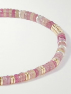 Peyote Bird - Virgo 14-Karat Gold-Plated Silver Sapphire Beaded Bracelet