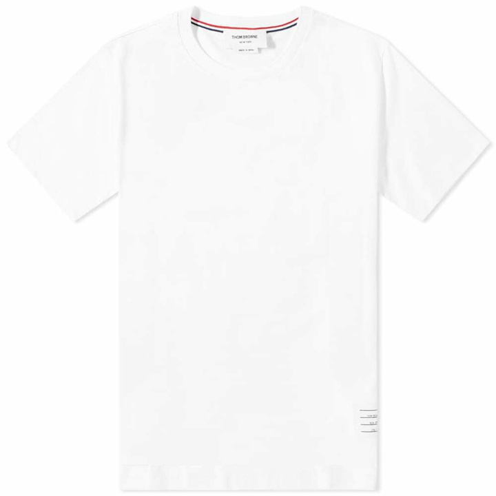 Photo: Thom Browne Men's Relaxed Fit Side Split Classic T-Shirt in White