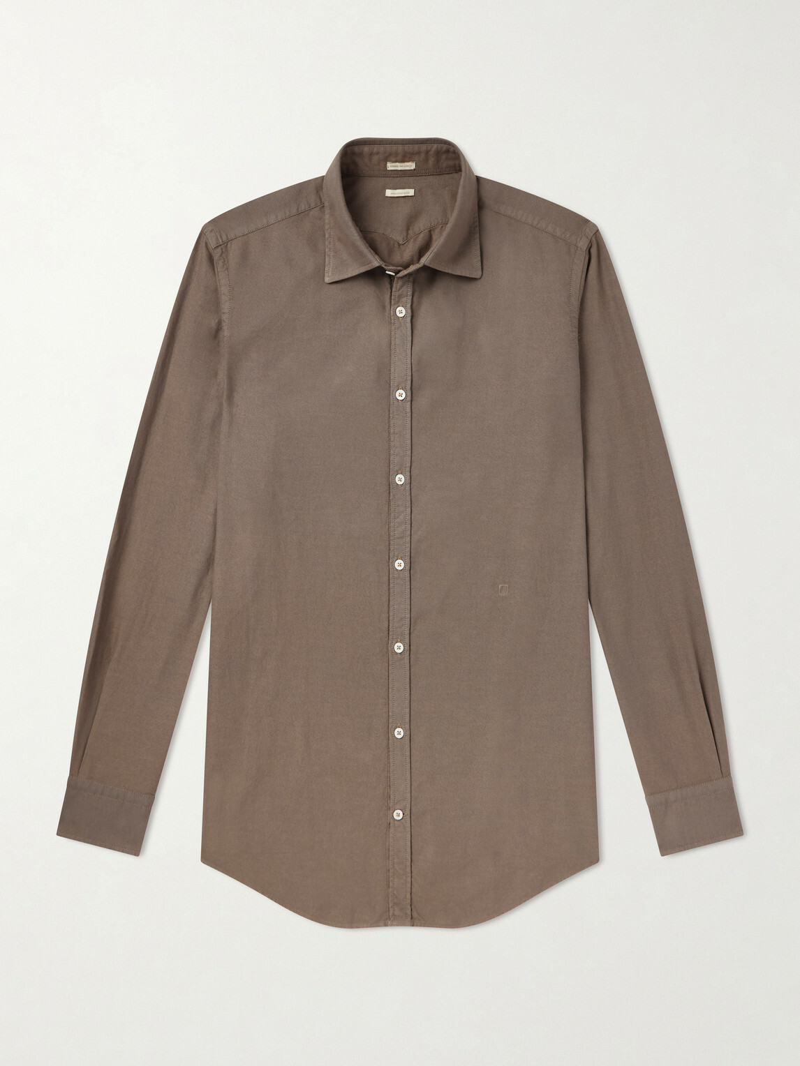 Massimo Alba - Genova Cotton-Chambray Shirt - Brown