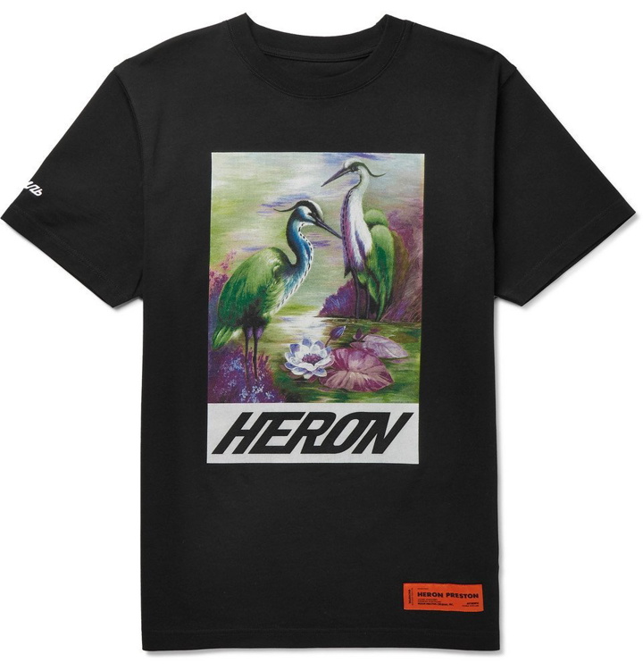 Photo: Heron Preston - Oversized Printed Cotton-Jersey T-Shirt - Black