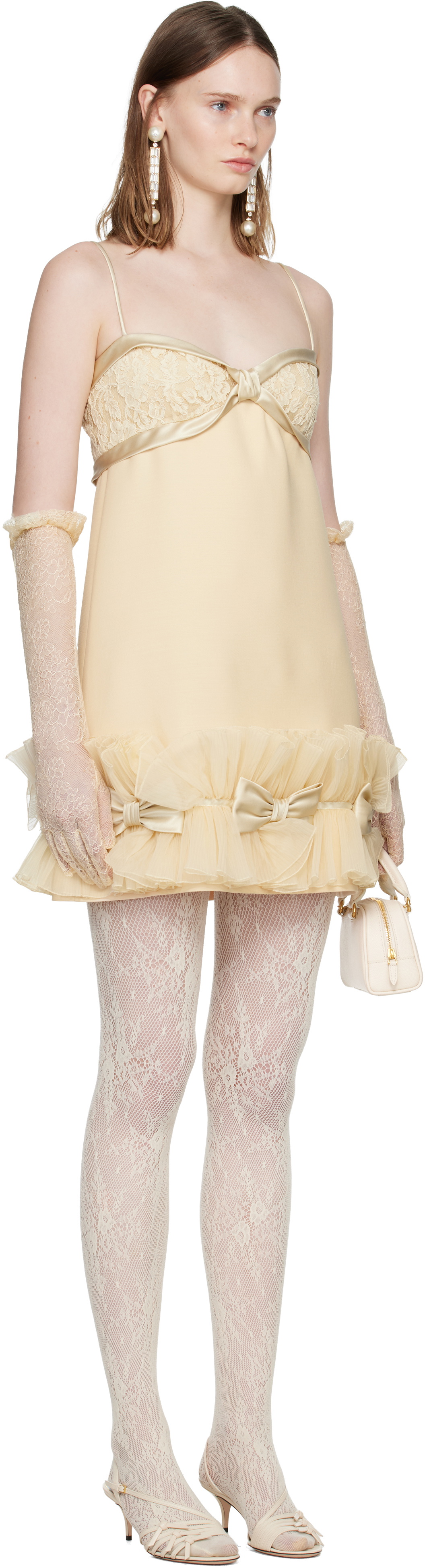 Valentino Beige Silk Minidress