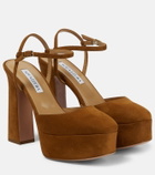 Aquazzura Groove Plateau 120 suede platform pumps